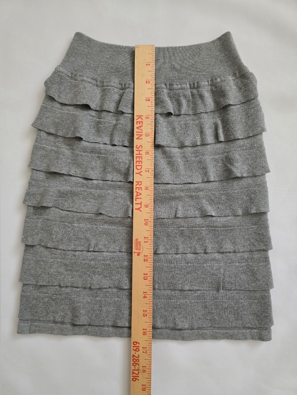bebe Gray Layered Ruffle Mini Skirt